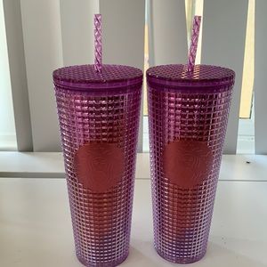 BNWT Starbucks purple grid venti tumbler